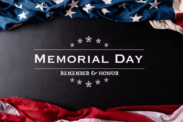 Memorial Day Text on America's flag